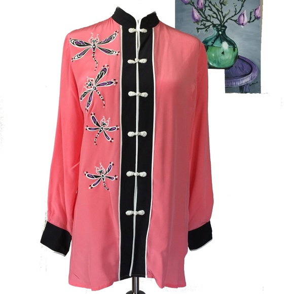 Bob Mackie Tops - Bob Mackie Wearable Art Silk Blouse Sz S